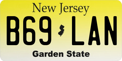 NJ license plate B69LAN