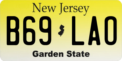 NJ license plate B69LAO
