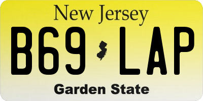 NJ license plate B69LAP