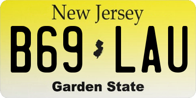 NJ license plate B69LAU