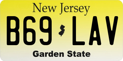 NJ license plate B69LAV