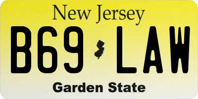 NJ license plate B69LAW