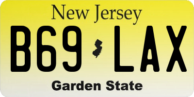 NJ license plate B69LAX