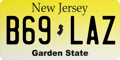 NJ license plate B69LAZ