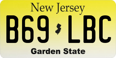 NJ license plate B69LBC