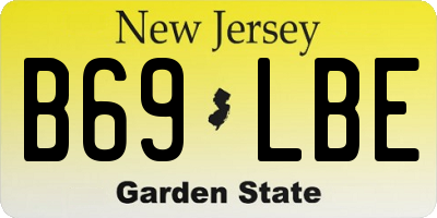 NJ license plate B69LBE