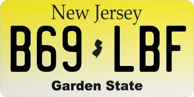 NJ license plate B69LBF