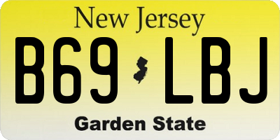NJ license plate B69LBJ