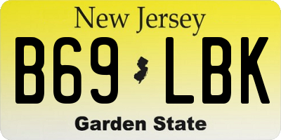 NJ license plate B69LBK