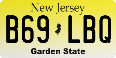 NJ license plate B69LBQ