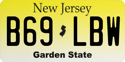 NJ license plate B69LBW