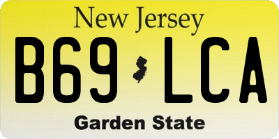 NJ license plate B69LCA