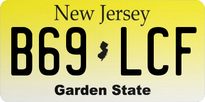 NJ license plate B69LCF