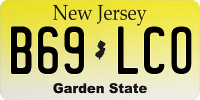 NJ license plate B69LCO