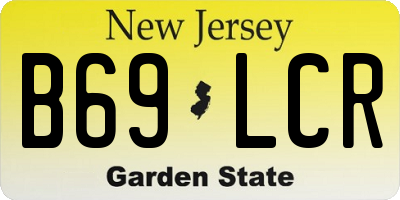 NJ license plate B69LCR