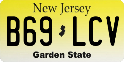 NJ license plate B69LCV