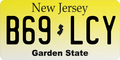 NJ license plate B69LCY