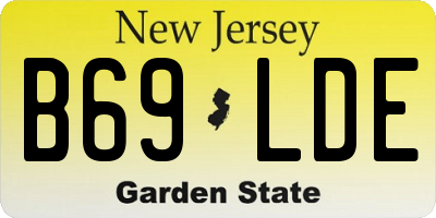 NJ license plate B69LDE