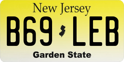 NJ license plate B69LEB