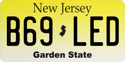 NJ license plate B69LED