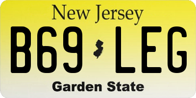 NJ license plate B69LEG