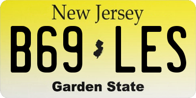 NJ license plate B69LES