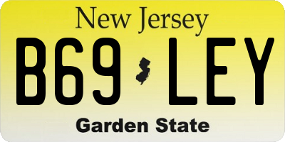 NJ license plate B69LEY