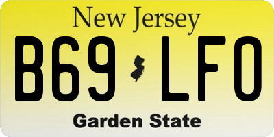 NJ license plate B69LFO