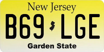 NJ license plate B69LGE