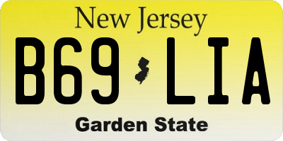 NJ license plate B69LIA