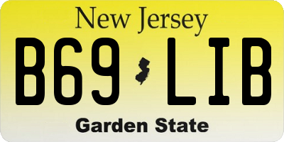 NJ license plate B69LIB