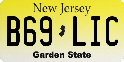 NJ license plate B69LIC