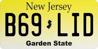 NJ license plate B69LID