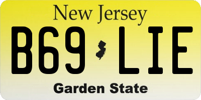 NJ license plate B69LIE