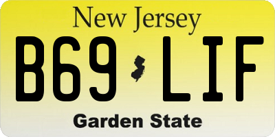 NJ license plate B69LIF