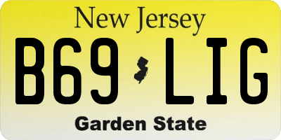 NJ license plate B69LIG