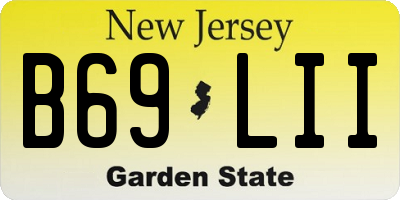 NJ license plate B69LII