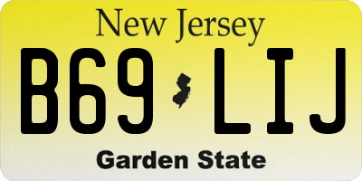 NJ license plate B69LIJ
