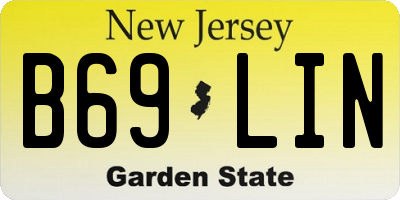 NJ license plate B69LIN