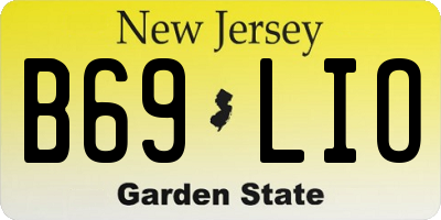 NJ license plate B69LIO