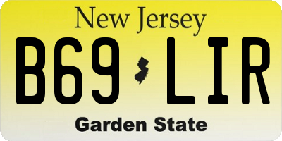 NJ license plate B69LIR