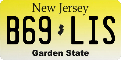 NJ license plate B69LIS