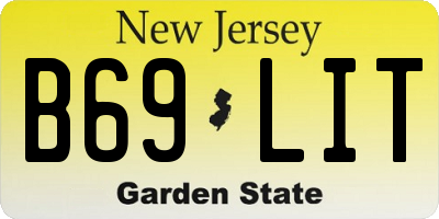 NJ license plate B69LIT