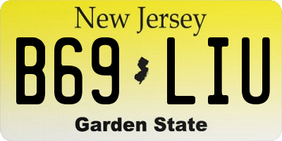 NJ license plate B69LIU