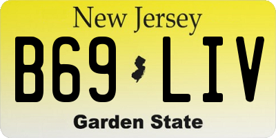 NJ license plate B69LIV
