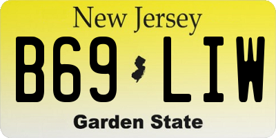 NJ license plate B69LIW