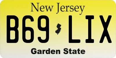 NJ license plate B69LIX