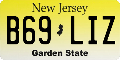 NJ license plate B69LIZ