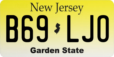 NJ license plate B69LJO