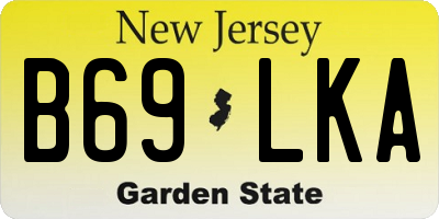 NJ license plate B69LKA